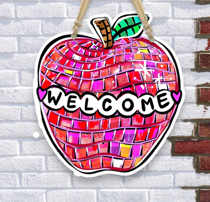 Welcome Apple Door Hanger