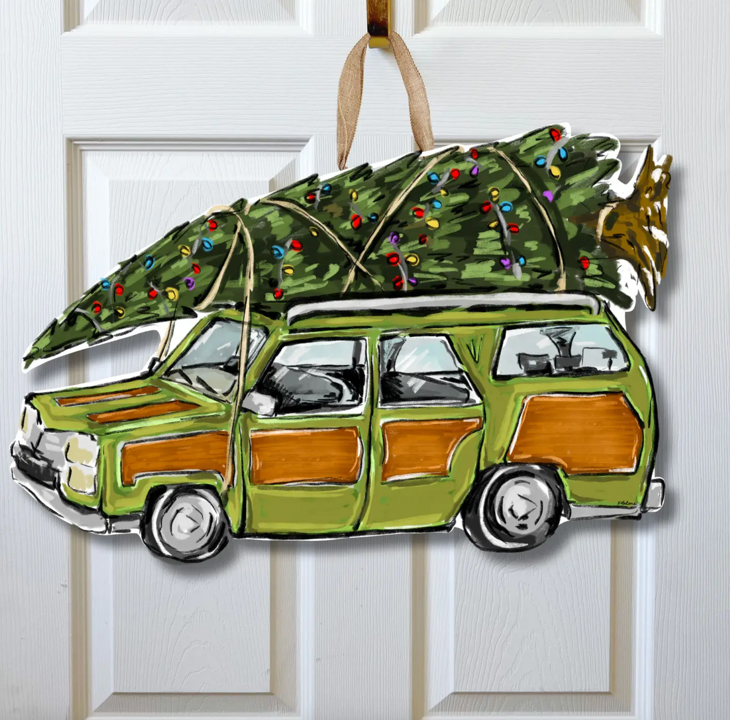 Station Wagon Movie Classic Door Hanger