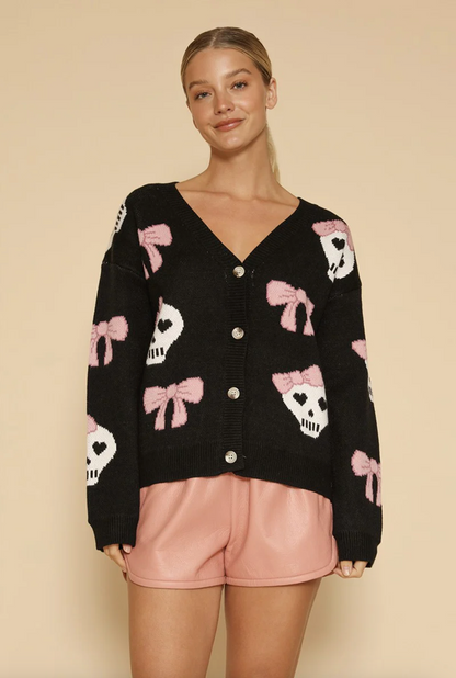 Skull Bow Cardigan