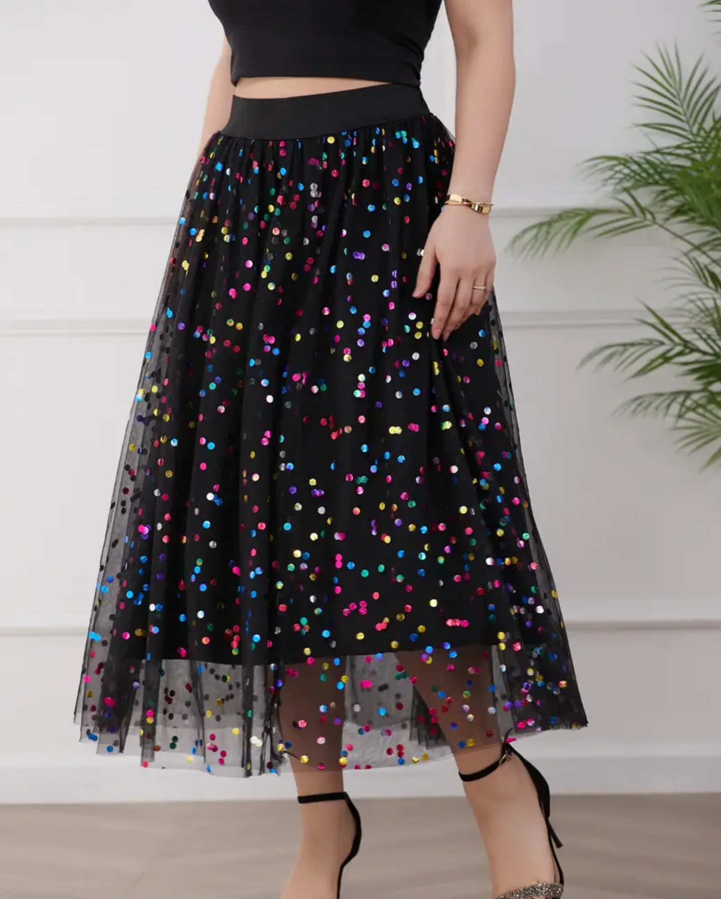 Vibrant Polka Dot Tulle Skirt