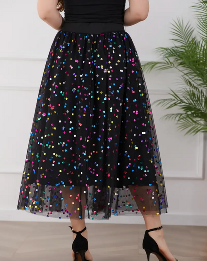 Vibrant Polka Dot Tulle Skirt