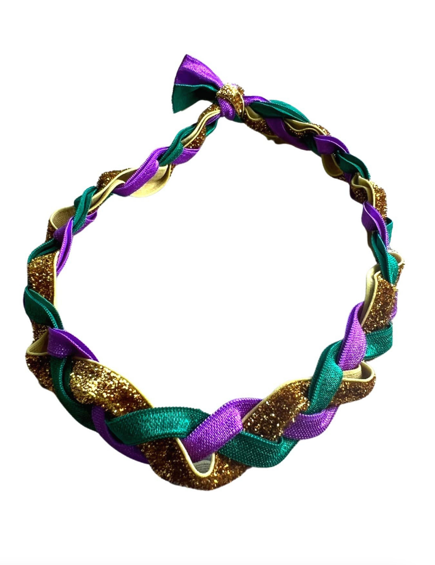 Fleurty Braided Mardi Gras Headband