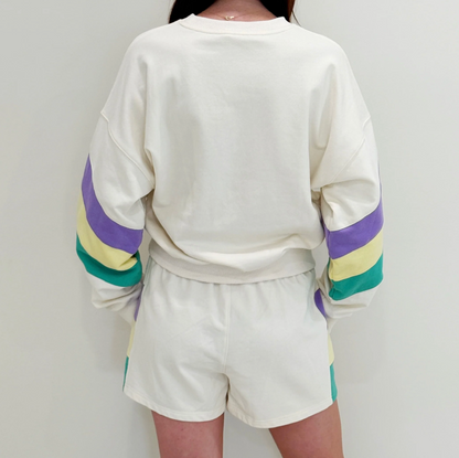 Pastel Stripe Mardi Gras Shorts