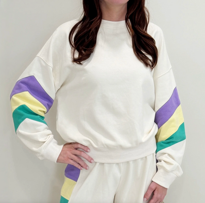 Pastel Stripe Mardi Gras Sweatshirt