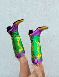 Mardi Gras Metallic Cowboy Boots