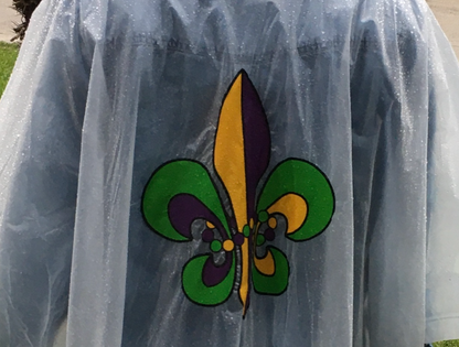 Mardi Gras Fleur de Lis Rain Poncho