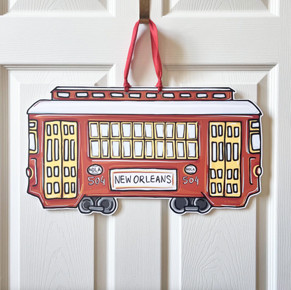 Red Streetcar Door Hanger