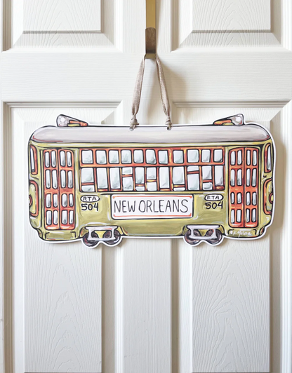 Green Streetcar Door Hanger