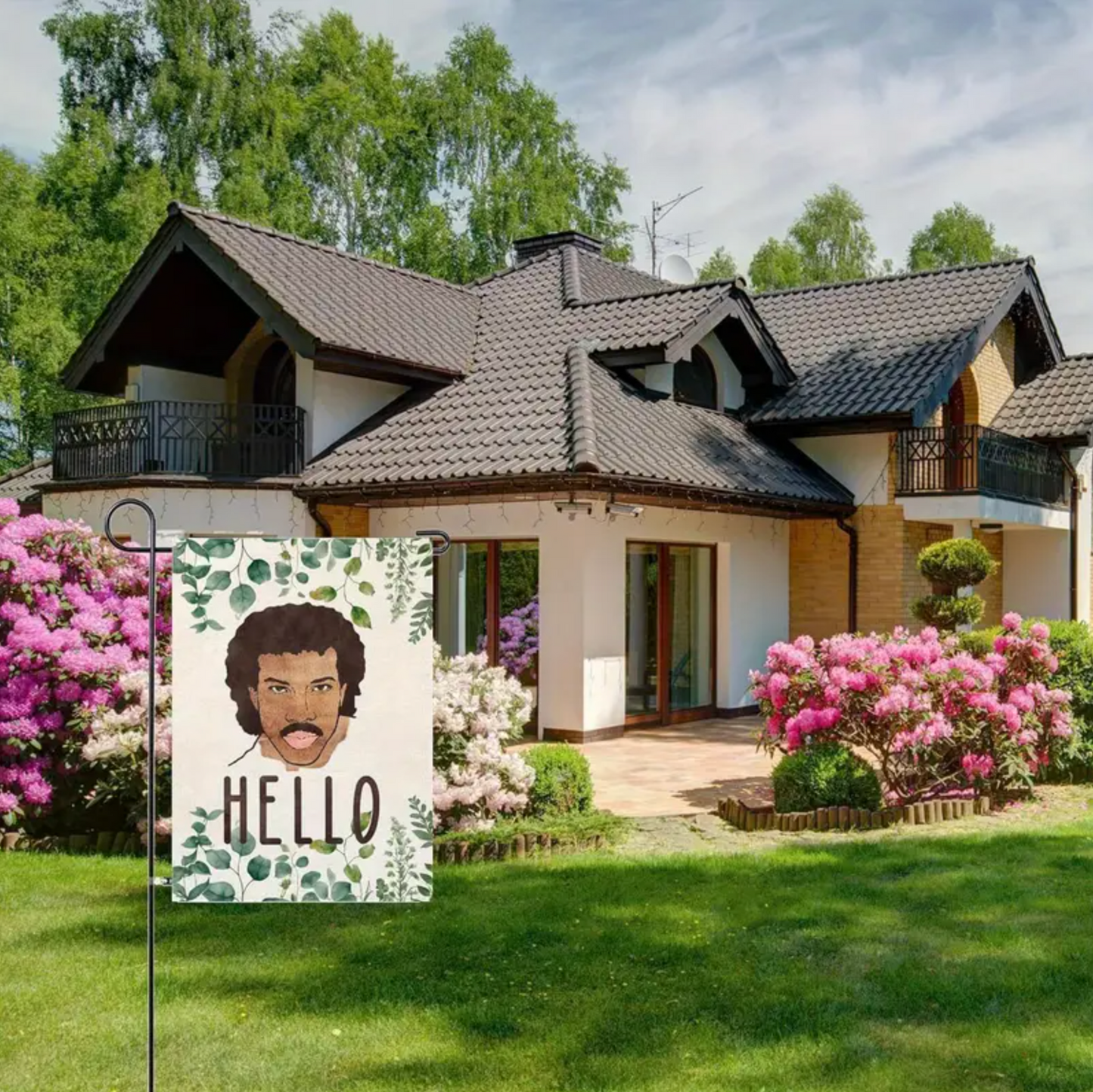 Hello Garden Flag