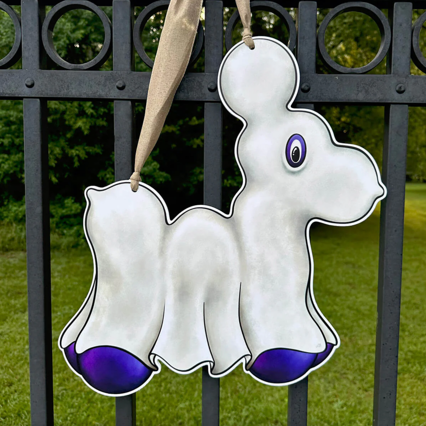 Ghost Bead Dog Door Hanger