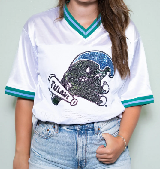 Tulane Sequin Football Jersey