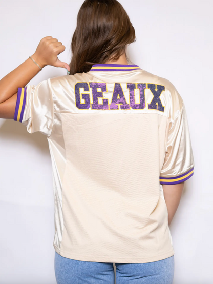 Vintage Geaux Mike Sequin Football Jersey