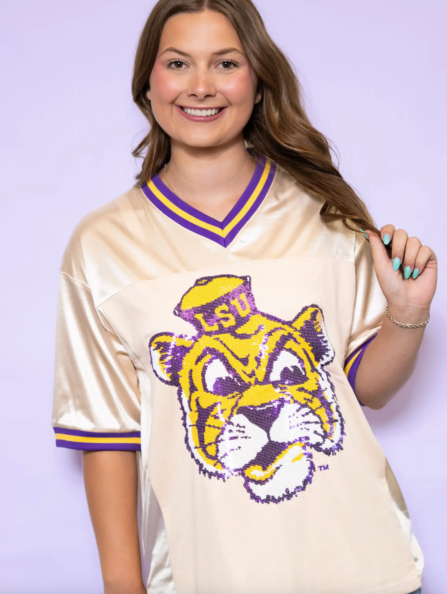 Vintage Geaux Mike Sequin Football Jersey