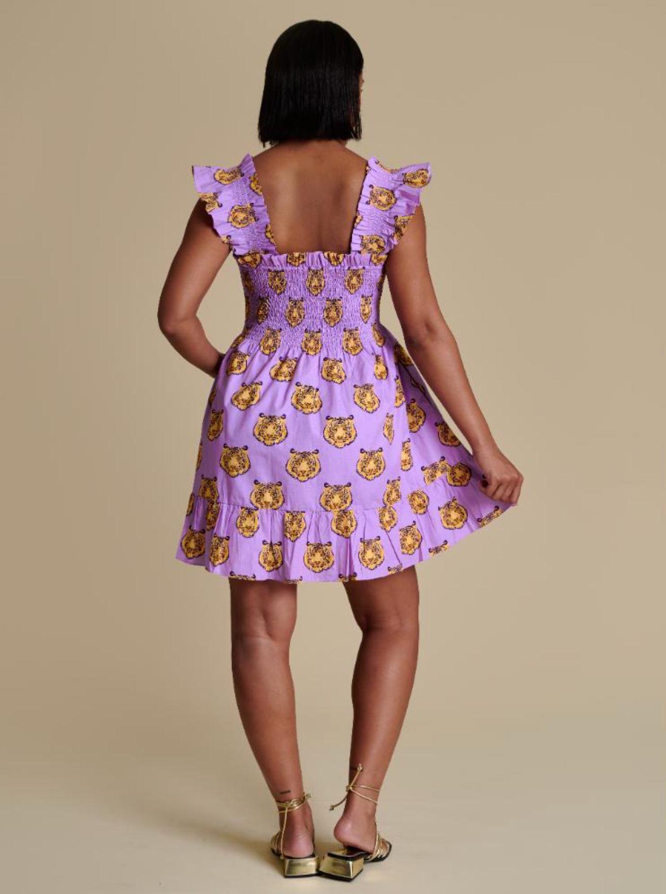 Tiger Face Smocked Dress