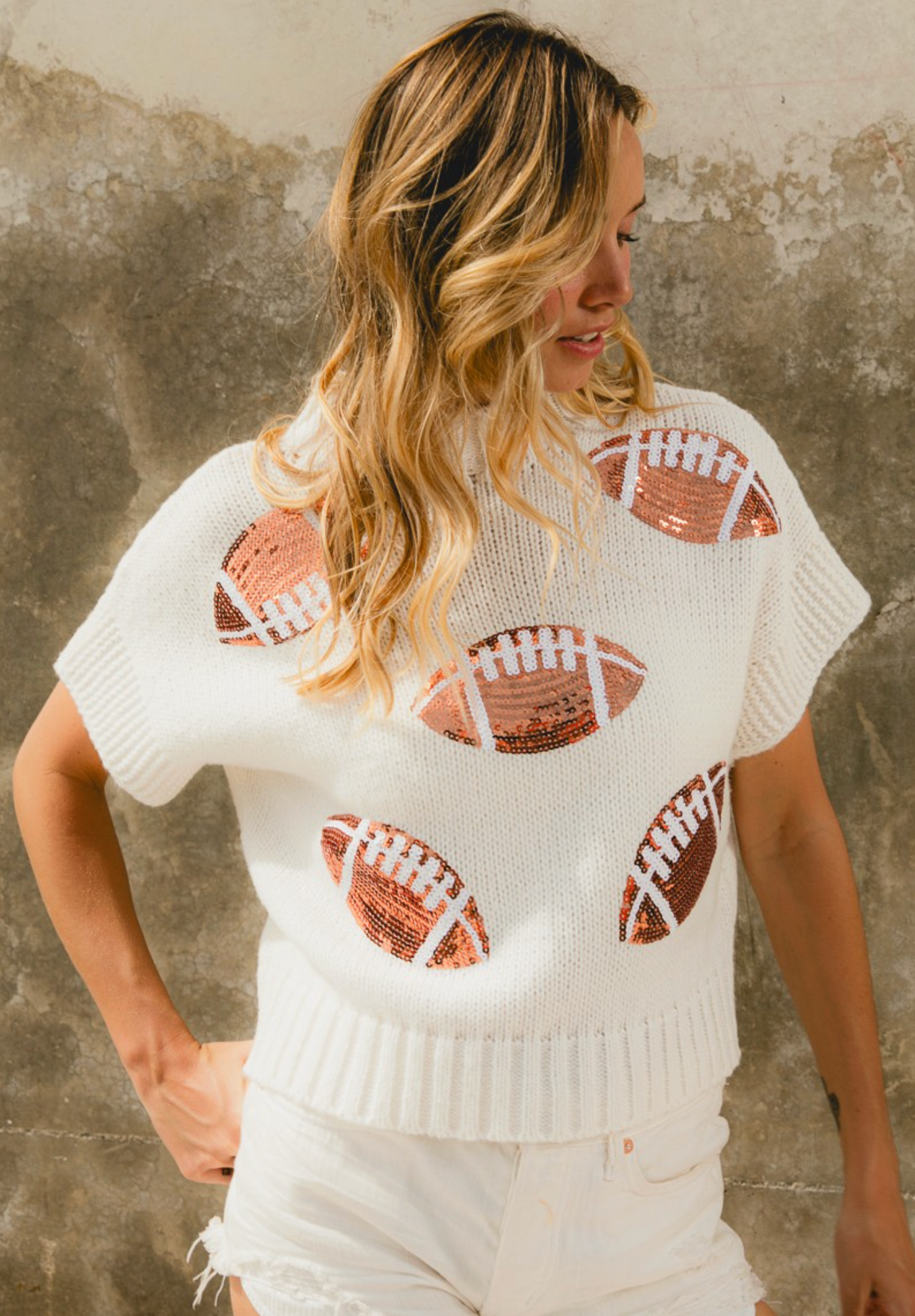 Sequin Football Sweater