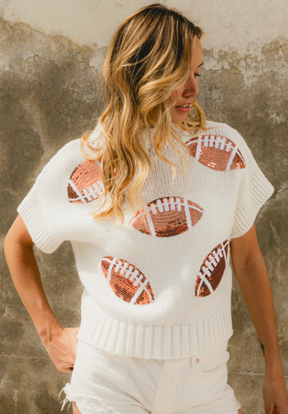 Sequin Football Sweater