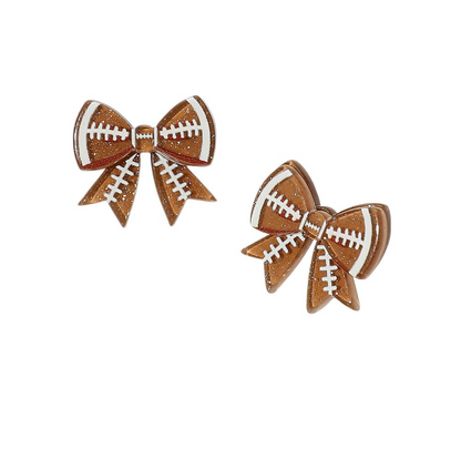 Acrylic Football Bow Studs