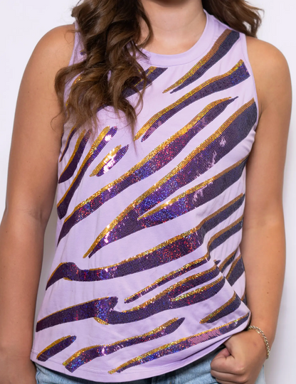 Sequin Tiger Stripe Tank Top