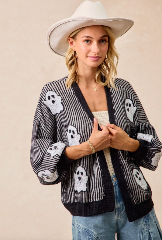 Ghost Sequin Patch Sweater