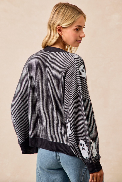 Ghost Sequin Patch Sweater