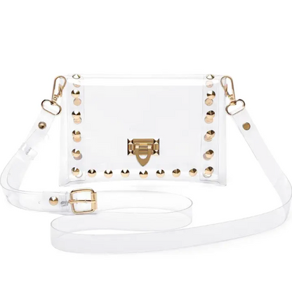 Gold Studded Clear Bag