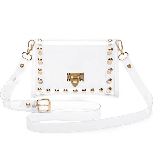 Gold Studded Clear Bag