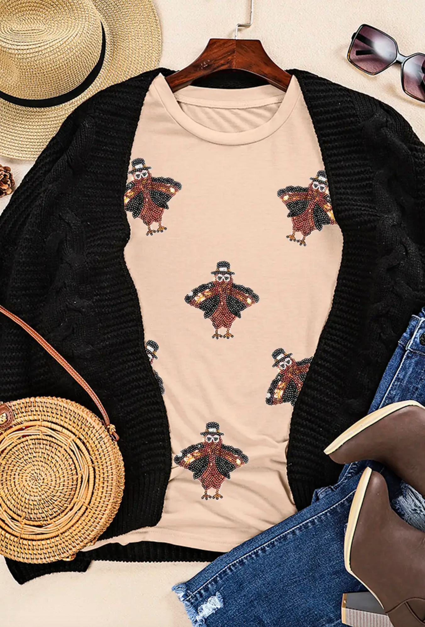 Sequin Turkey Tee