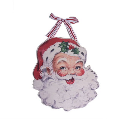 Vintage Santa Wooden Door Hanger