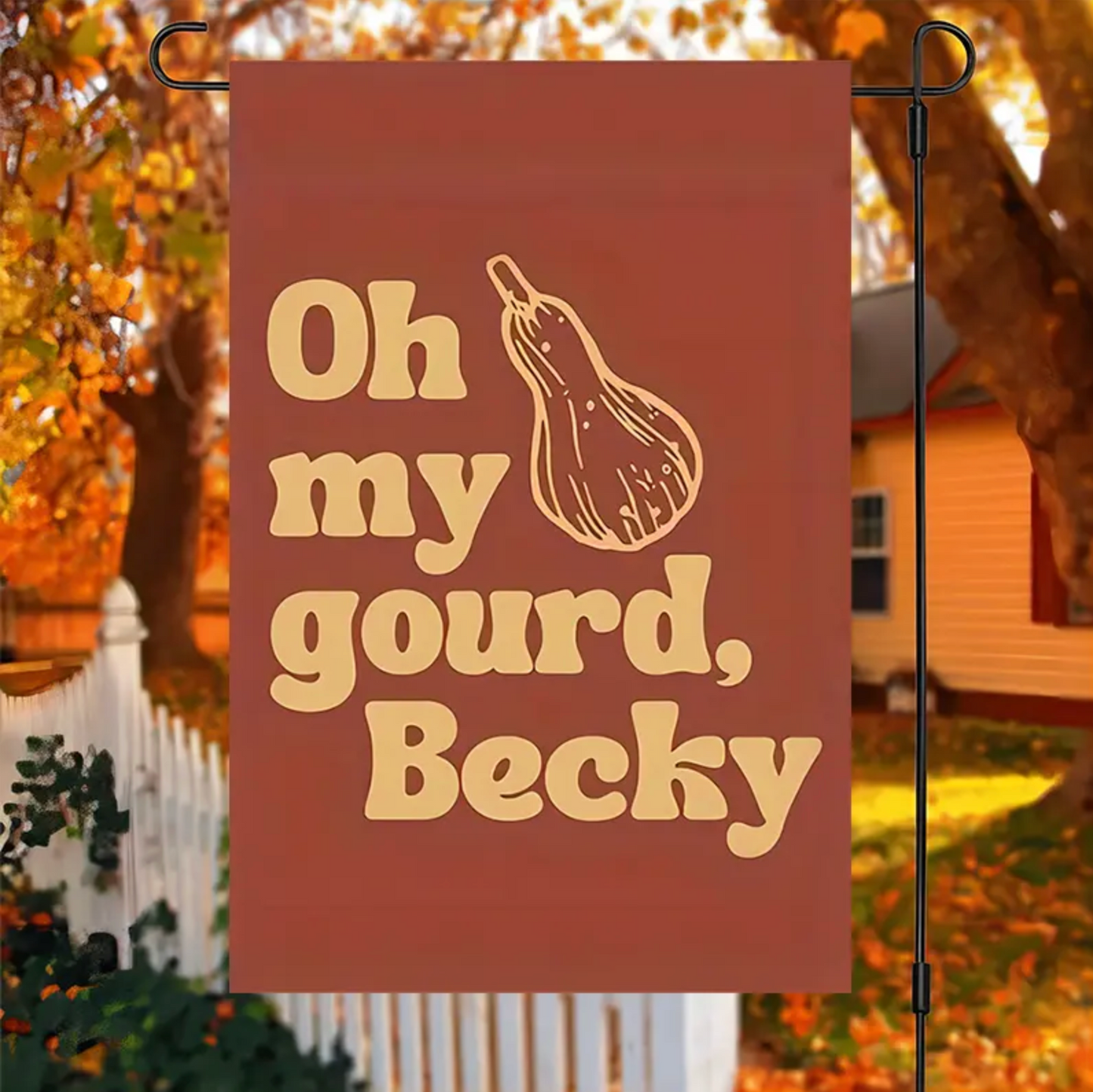 Oh My Gourd, Becky Garden Flag