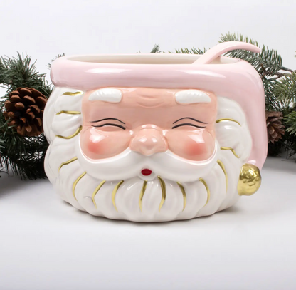 Pink Santa Punch Bowl with Ladle