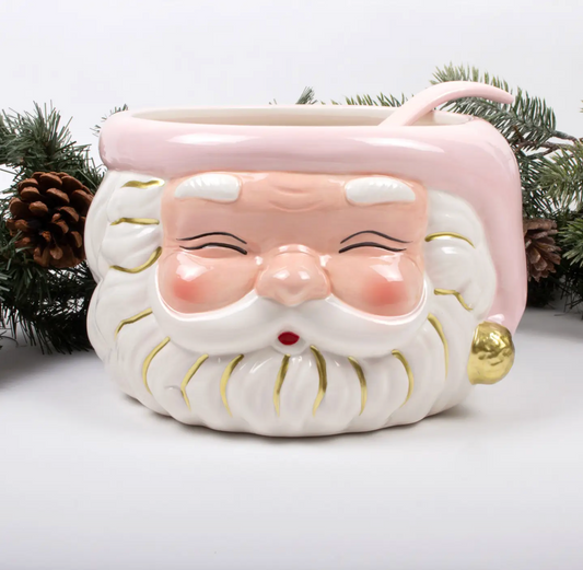 Pink Santa Punch Bowl with Ladle