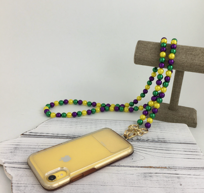 Mardi Gras Bead Phone Strap