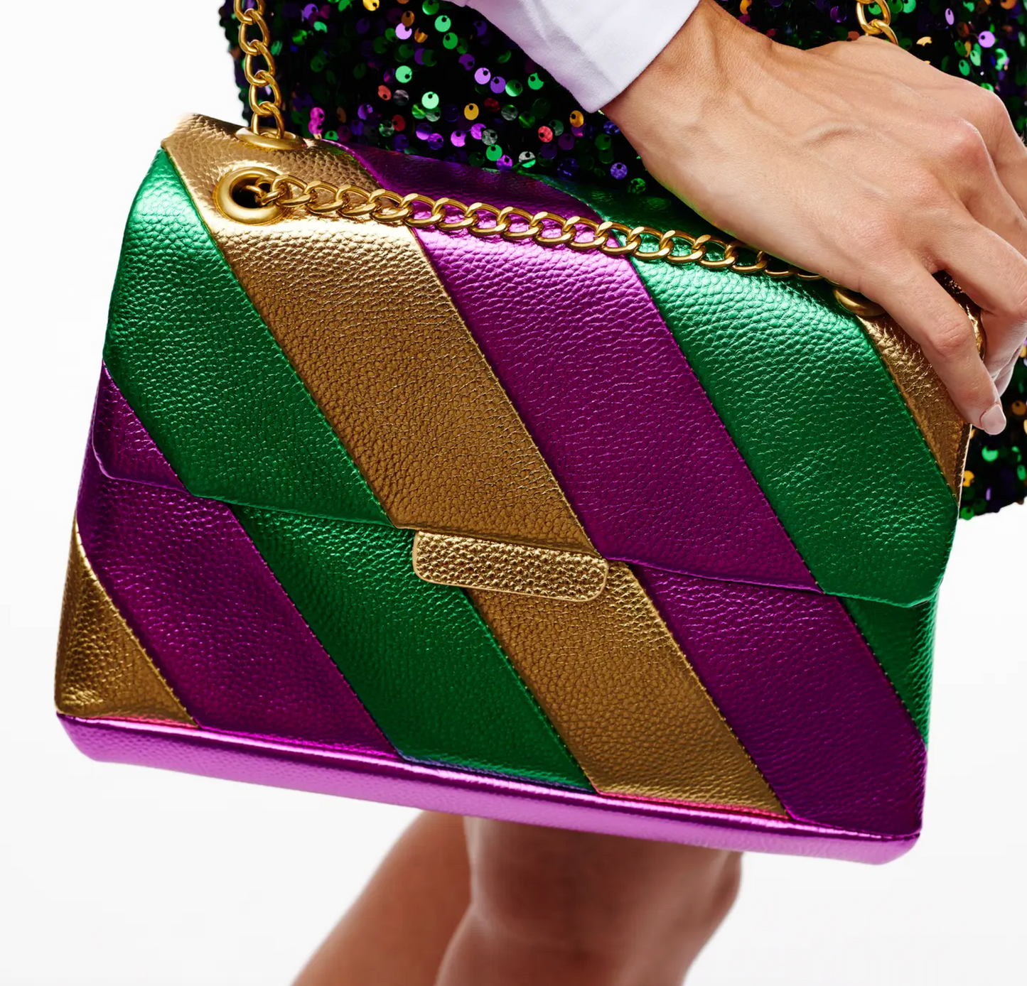 Mardi Gras Metallic Stripe Purse