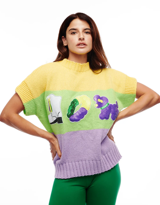 Mardi Gras Icons Sweater Vest