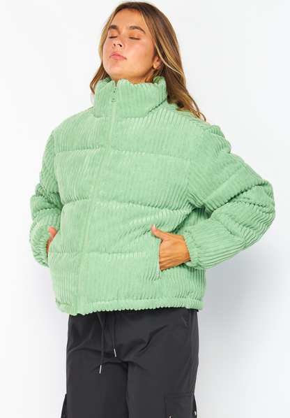 Corduroy Puffer Jacket, Green
