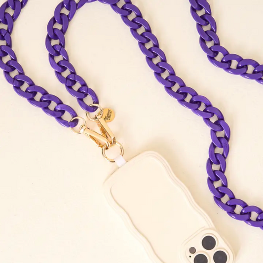 Crossbody Chain Phone Strap, Purple