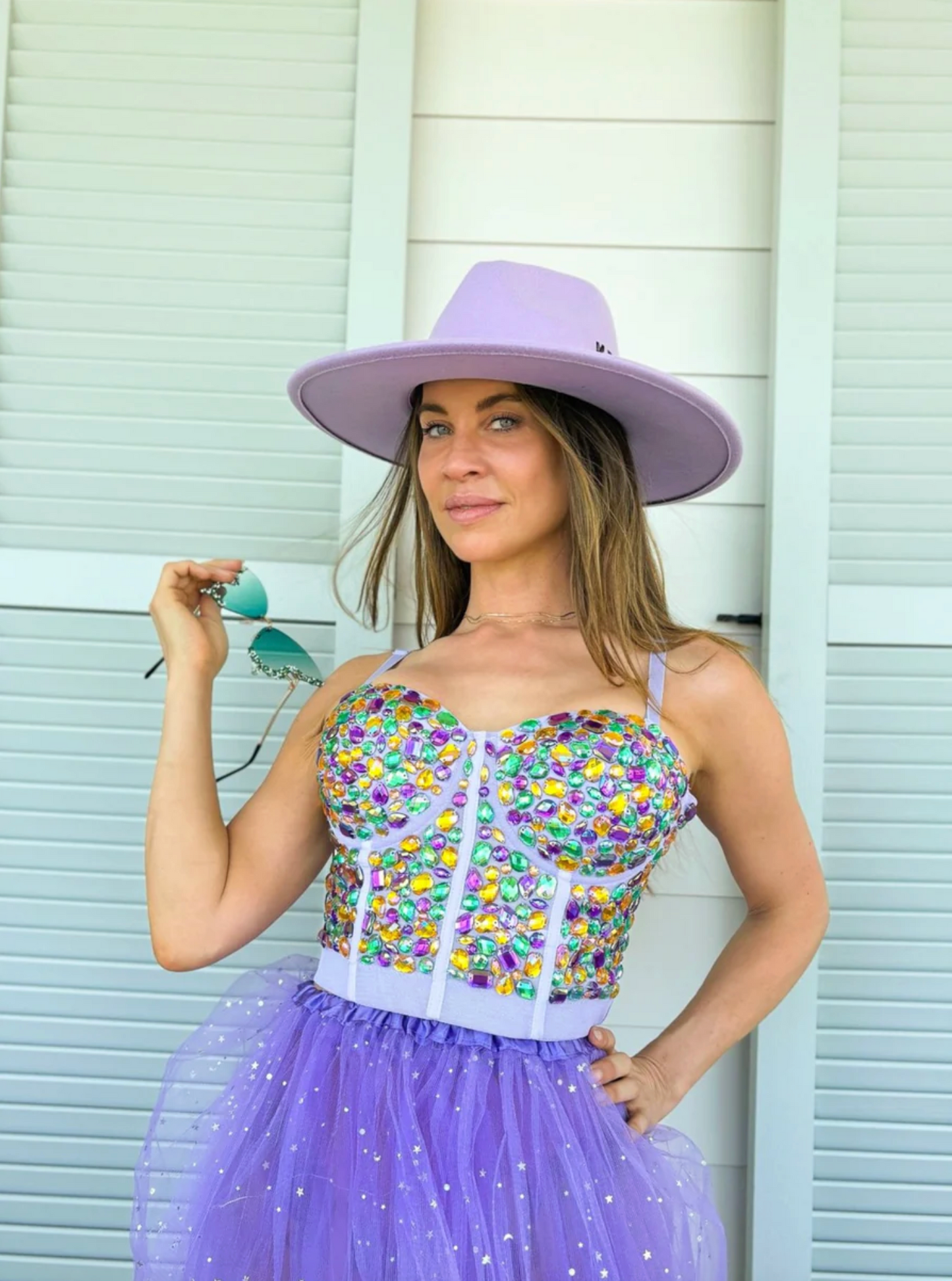 Jeweled Bustier, Purple