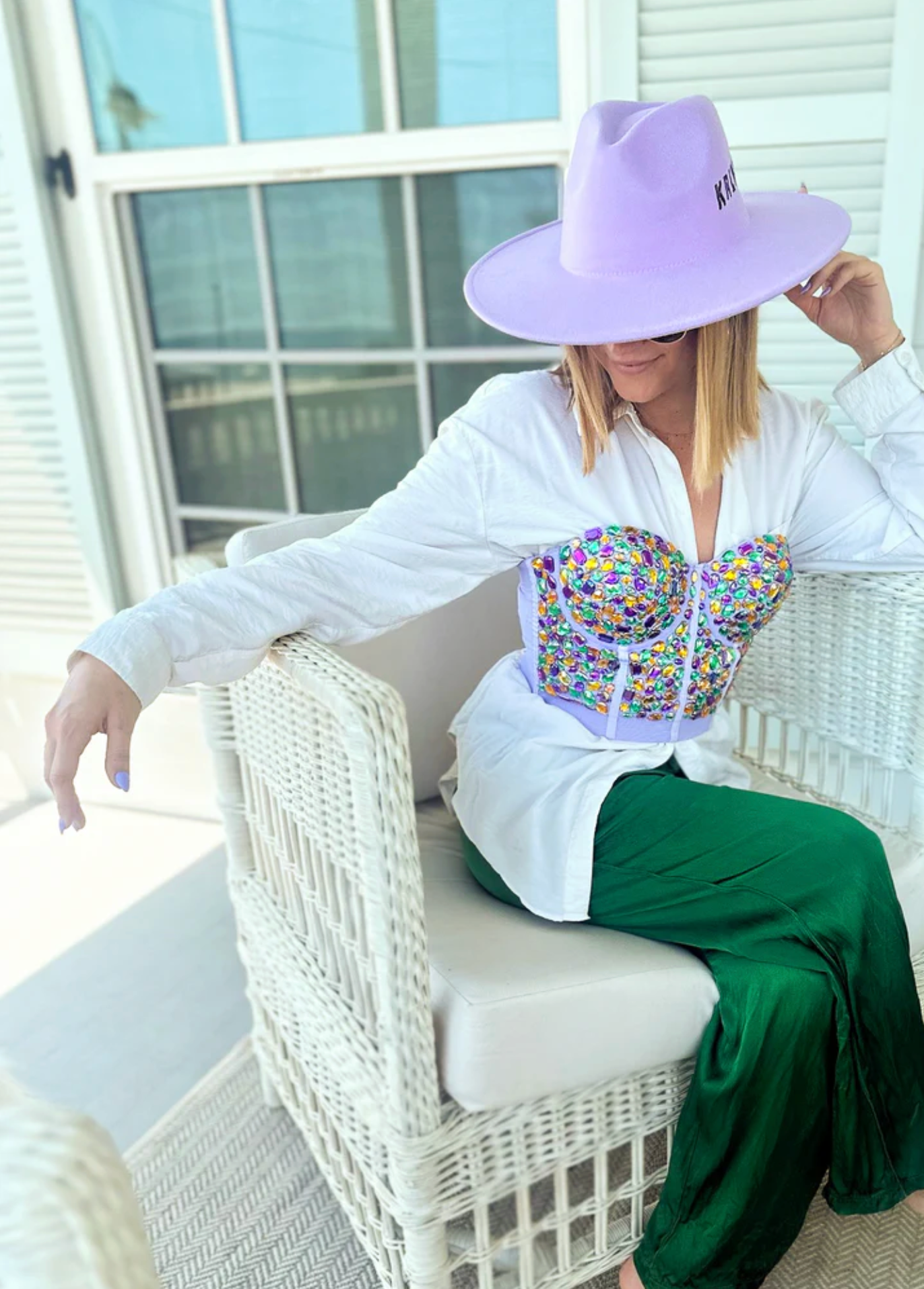 Jeweled Bustier, Purple
