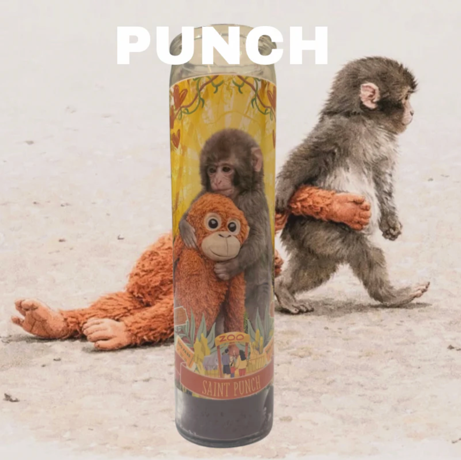 Fleurty Girl Punch the Monkey Luminary Candle - Thumbnail 2