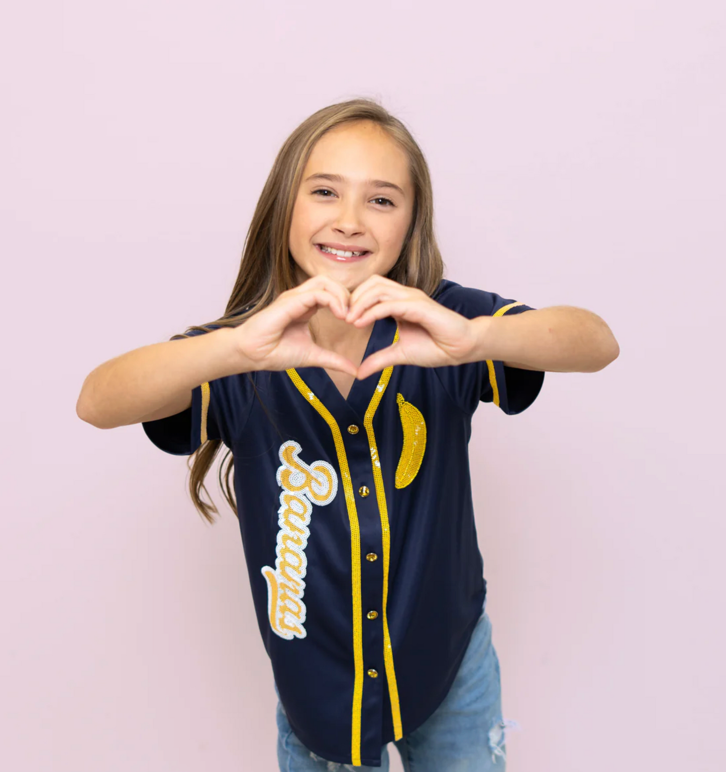 Bananas Sequin Baseball Jersey, Kids