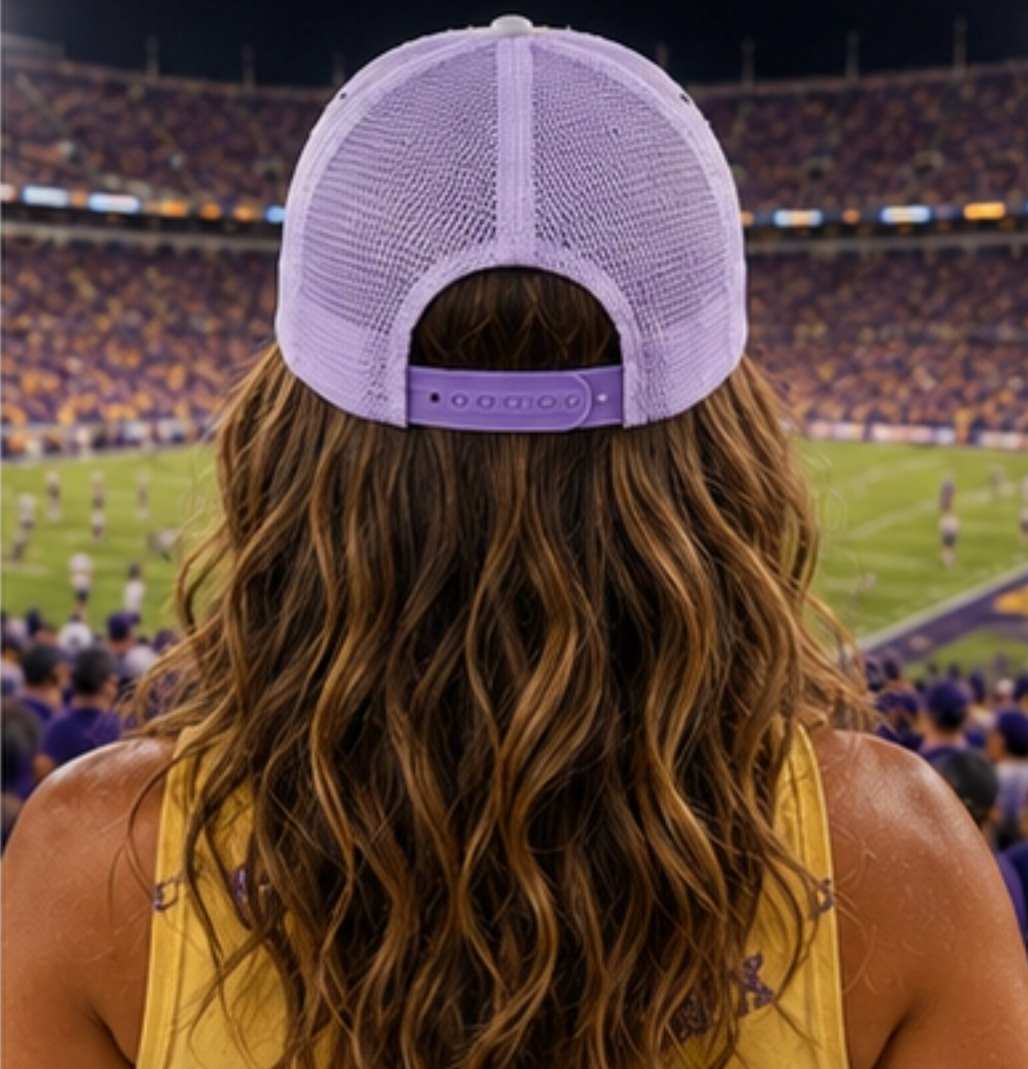 Sequin Tiger Stripe Trucker Hat with Pearls