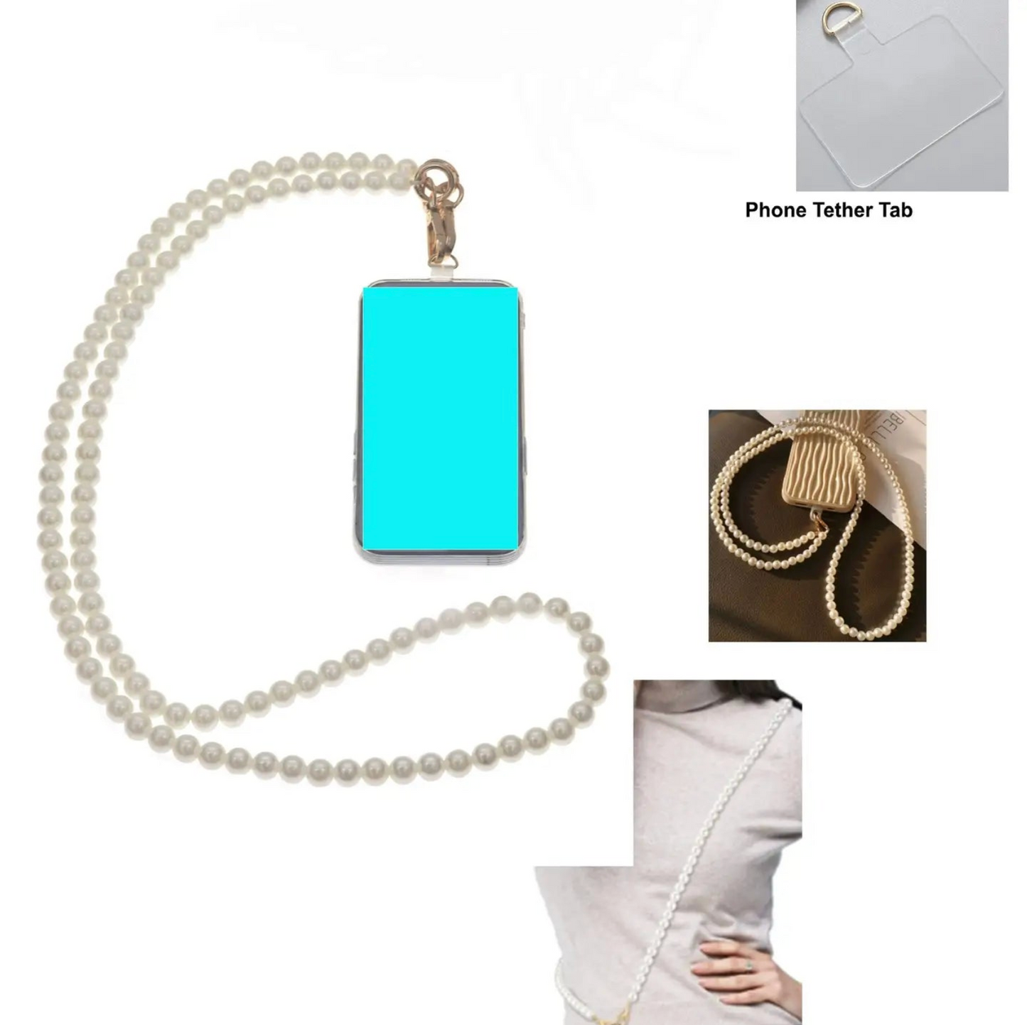 Bead Phone Strap, Purple & Gold
