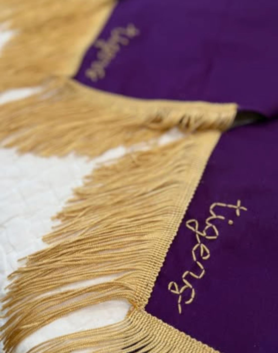 Purple Fringe Tigers Scarf