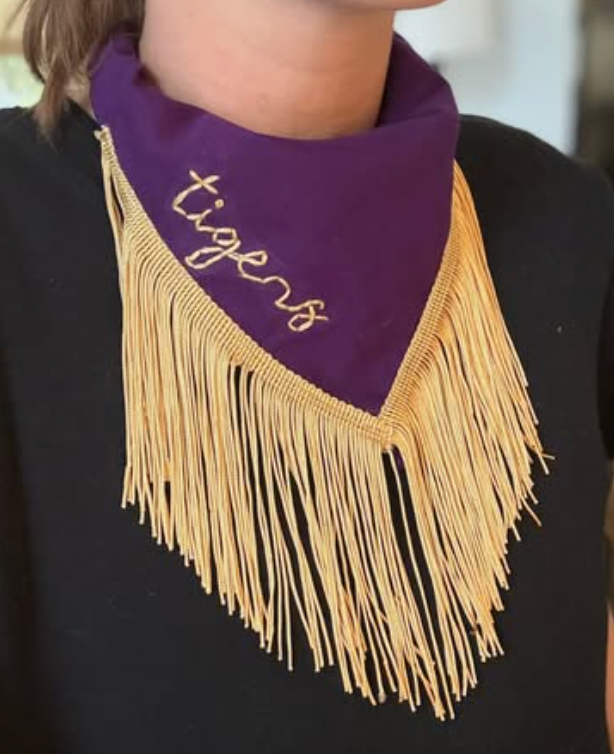 Purple Fringe Tigers Scarf