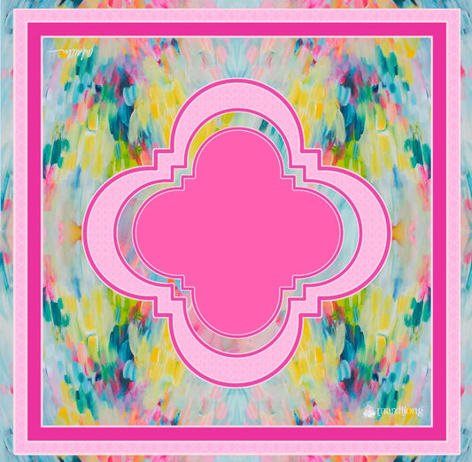Peacock Mahjong Mat, Pink