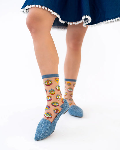 Evil Eye Sheer Socks