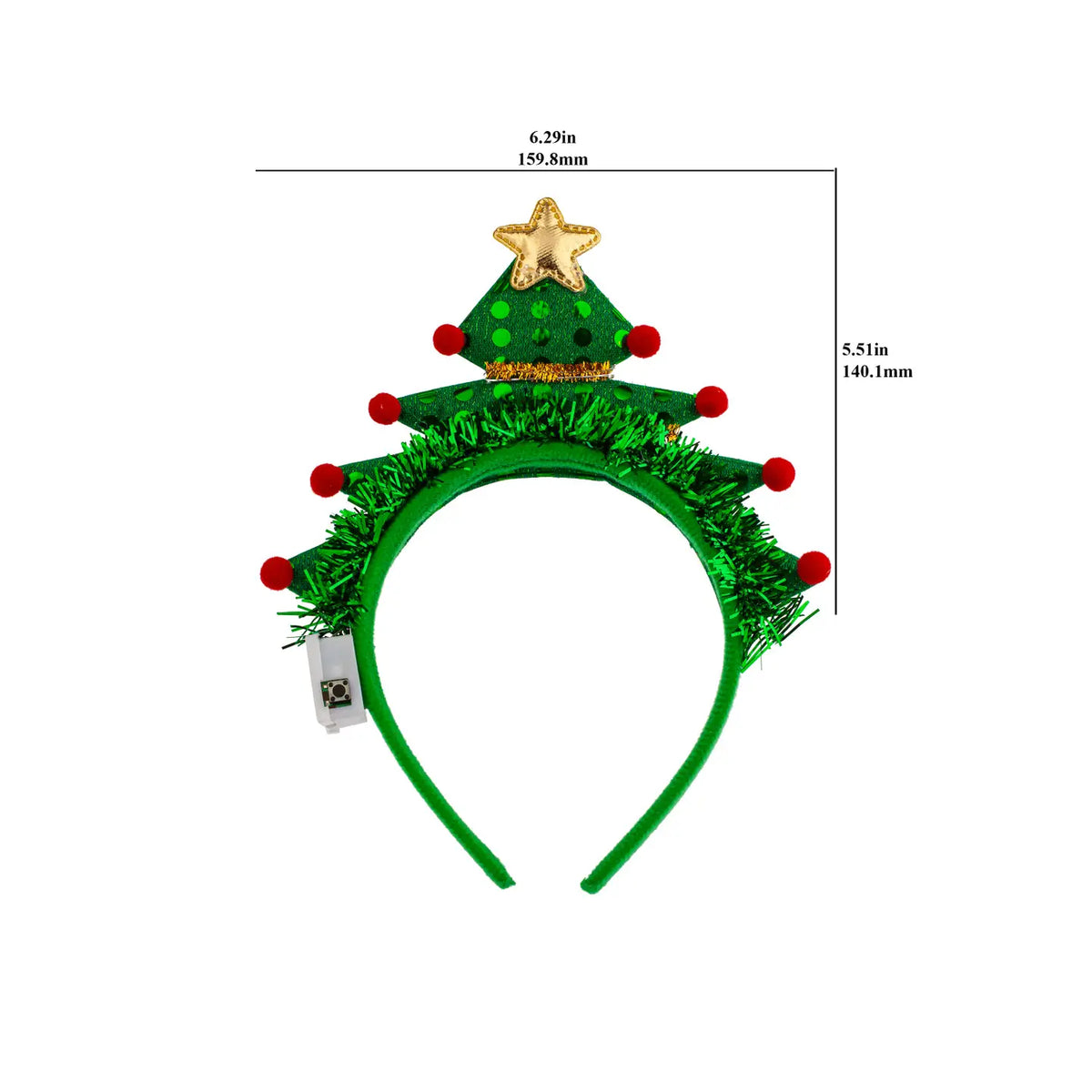 Light Up Christmas Tree Headband