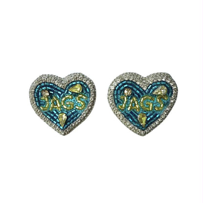 Jags Heart Beaded Earrings