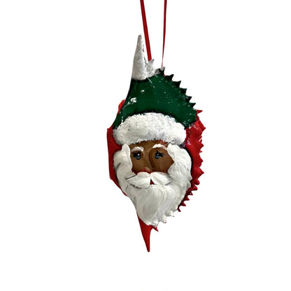 Santa Crab Shell Ornament
