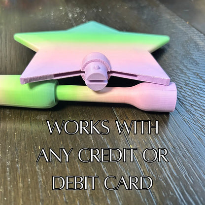Rainbow Star Credit Card Holder Wand